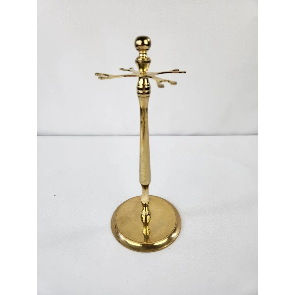 Vintage 5pc Brass Plated Bar Tool Set Stand Wine Opener Key Jigger Corkscrew MCM